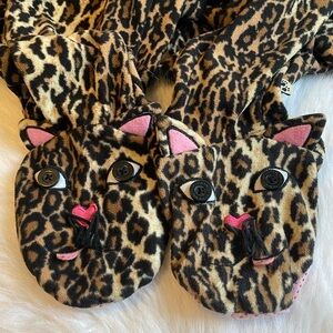 Nick & Nora Pajamas Womens Size Medium Leopard‎ One Piece Zip Up